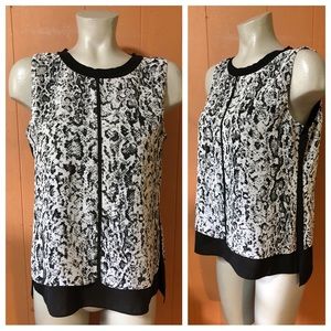 Calvin Klein Sleeveless Top Black & Grey Reptile print S